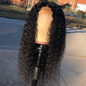 24” curly human hair wig